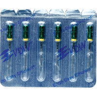 CC+Bur (353), K-Fúró, Fogantyú - műanyag ISO 35 röntgenopák, ISO színkódolt, Nemesacél, 25 mm, 6 darab