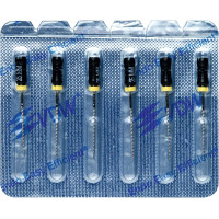 CC+Bur (353), K-Fúró, Fogantyú - műanyag ISO 40 röntgenopák, ISO színkódolt, Nemesacél, 25 mm, 6 darab