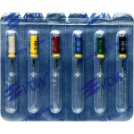 CC+Bur (353), K-Fúró, Fogantyú - műanyag ISO 15-40 röntgenopák, ISO színkódolt, Nemesacél, 25 mm, 6x1 darab