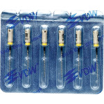 CC+Bur (353), K-Fúró, Fogantyú - műanyag ISO 45 röntgenopák, ISO színkódolt, Nemesacél, 25 mm, 6 darab