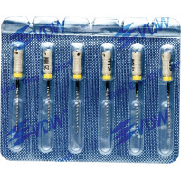 CC+Bur (353), K-Fúró, Fogantyú - műanyag ISO 45 röntgenopák, ISO színkódolt, Nemesacél, 25 mm, 6 darab