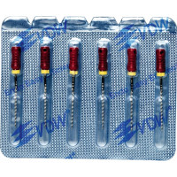 CC+Bur (353), K-Fúró, Fogantyú - műanyag ISO 55 röntgenopák, ISO színkódolt, Nemesacél, 25 mm, 6 darab