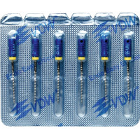 CC+Bur (353), K-Fúró, Fogantyú - műanyag ISO 60 röntgenopák, ISO színkódolt, Nemesacél, 25 mm, 6 darab