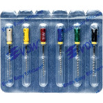 CC+Bur (353), K-Fúró, Fogantyú - műanyag ISO 45-80 röntgenopák, ISO színkódolt, Nemesacél, 25 mm, 6x1 darab