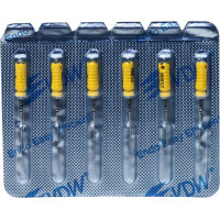 CC+File (363) (25 mm) (ISO 20), K-reszelő (kézzel), Fogantyú - műanyag ISO 20 sterilen csomagolva, ISO színkódolt, Nemesacél, 25 mm, 6 darab