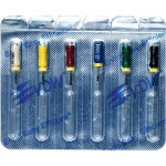 CC+File (363) (25 mm) (ISO 15-40), K-reszelő (kézzel), Fogantyú - műanyag ISO 15-40 sterilen csomagolva, ISO színkódolt, Nemesacél, 25 mm, 6x1 darab