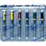 CC+File (363) (25 mm) (ISO 45-80), K-reszelő (kézzel), Fogantyú - műanyag ISO 45-80 sterilen csomagolva, ISO színkódolt, Nemesacél, 25 mm, 6x1 darab