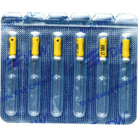 CC+Bur (353), K-Fúró, Fogantyú - műanyag ISO 20 röntgenopák, ISO színkódolt, Nemesacél, 21 mm, 6 darab