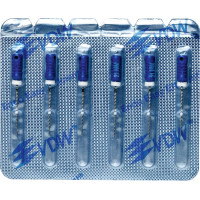 CC+Bur (353), K-Fúró, Fogantyú - műanyag ISO 30 röntgenopák, ISO színkódolt, Nemesacél, 21 mm, 6 darab