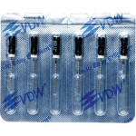 CC+Bur (353), K-Fúró, Fogantyú - műanyag ISO 40 röntgenopák, ISO színkódolt, Nemesacél, 21 mm, 6 darab