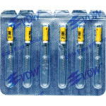 CC+Bur (353), K-Fúró, Fogantyú - műanyag ISO 50 röntgenopák, ISO színkódolt, Nemesacél, 21 mm, 6 darab