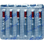 CC+Bur (353), K-Fúró, Fogantyú - műanyag ISO 55 röntgenopák, ISO színkódolt, Nemesacél, 21 mm, 6 darab