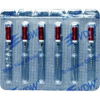 CC+Bur (353), K-Fúró, Fogantyú - műanyag ISO 55 röntgenopák, ISO színkódolt, Nemesacél, 21 mm, 6 darab