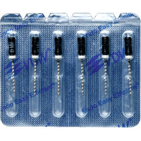 CC+Bur (353), K-Fúró, Fogantyú - műanyag ISO 80 röntgenopák, ISO színkódolt, Nemesacél, 21 mm, 6 darab