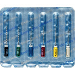 CC+Bur (353), K-Fúró, Fogantyú - műanyag ISO 45-80 röntgenopák, ISO színkódolt, Nemesacél, 21 mm, 6x1 darab