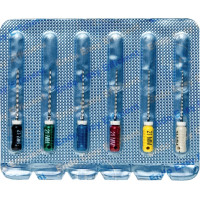 CC+Bur (353), K-Fúró, Fogantyú - műanyag ISO 45-80 röntgenopák, ISO színkódolt, Nemesacél, 21 mm, 6x1 darab