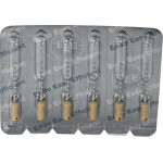 CC+Bur (353), K-Fúró, Fogantyú - műanyag ISO 100 röntgenopák, ISO színkódolt, Nemesacél, 21 mm, 6 darab