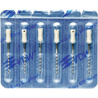 CC+Bur (353), K-Fúró, Fogantyú - műanyag ISO 90 röntgenopák, ISO színkódolt, Nemesacél, 25 mm, 6 darab