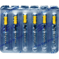 CC+Bur (353), K-Fúró, Fogantyú - műanyag ISO 100 röntgenopák, ISO színkódolt, Nemesacél, 25 mm, 6 darab