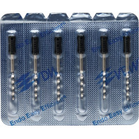 CC+Bur (353), K-Fúró, Fogantyú - műanyag ISO 140 röntgenopák, ISO színkódolt, Nemesacél, 25 mm, 6 darab