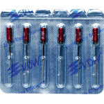 CC+Bur (353), K-Fúró, Fogantyú - műanyag ISO 25 röntgenopák, ISO színkódolt, Nemesacél, 31 mm, 6 darab