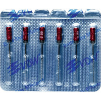 CC+Bur (353), K-Fúró, Fogantyú - műanyag ISO 25 röntgenopák, ISO színkódolt, Nemesacél, 31 mm, 6 darab