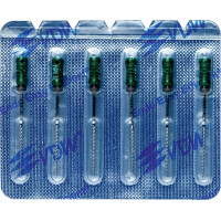 CC+Bur (353), K-Fúró, Fogantyú - műanyag ISO 35 röntgenopák, ISO színkódolt, Nemesacél, 31 mm, 6 darab