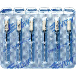 CC+Bur (353), K-Fúró, Fogantyú - műanyag ISO 45 röntgenopák, ISO színkódolt, Nemesacél, 31 mm, 6 darab