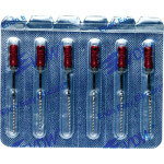 CC+Bur (353), K-Fúró, Fogantyú - műanyag ISO 55 röntgenopák, ISO színkódolt, Nemesacél, 31 mm, 6 darab