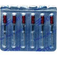 CC+Bur (353), K-Fúró, Fogantyú - műanyag ISO 55 röntgenopák, ISO színkódolt, Nemesacél, 31 mm, 6 darab