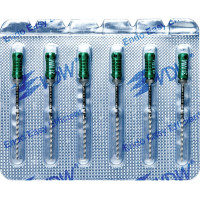 CC+Bur (353), K-Fúró, Fogantyú - műanyag ISO 70 röntgenopák, ISO színkódolt, Nemesacél, 31 mm, 6 darab