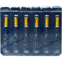 CC+File (363), (21 mm) (ISO 20), K-reszelő (kézzel), Fogantyú - műanyag ISO 20 sterilen csomagolva, ISO színkódolt, Nemesacél, 21 mm, 6 darab