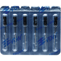 CC+File (363) (31 mm) (ISO 40), K-reszelő (kézzel), Fogantyú - műanyag ISO 40 sterilen csomagolva, ISO színkódolt, Nemesacél, 31 mm, 6 darab