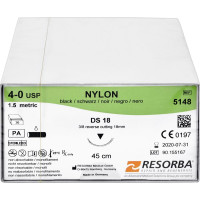 Nylon Monofil - 36 darabos csomag, , fekete, 45 cm, DS 18, USP 4/0 - 5148 Nylon Monofil - 36 darabos csomag, , fekete, 45 cm, DS 18, USP 4/0 - 5148