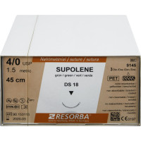 RESORBA® Supolene - 36 darabos csomag, , zöld, 45 cm, DS18, USP 4/0 - 9145