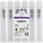 Hedstroemfeile Standard SMG Packung 6 Stück 25 mm ISO 008 (SMG) (25 mm) (ISO 8), Hedström reszelő, (( Többszöri )), Fogantyú - műanyag ISO 8 ISO színkódolt, Nemesacél, 25 mm, 6 darab