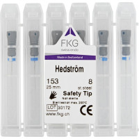 Hedstroemfeile Standard SMG Packung 6 Stück 25 mm ISO 008 (SMG) (25 mm) (ISO 8), Hedström reszelő, (( Többszöri )), Fogantyú - műanyag ISO 8 ISO színkódolt, Nemesacél, 25 mm, 6 darab