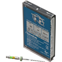 TF (Twisted Files) (23 mm) (4 %) (ISO 50), Gyökércsatorna reszelő (gépi), Könyökdarab (CA, Ø 2,35 mm, ISO 204) ISO 50 forgó, ISO színkódolt, Nikkel-titán, 23 mm, 3 darab