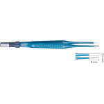 Bipolare-Pinzetten - 1 db, 16 cm, gerade, Spitzenbreite: 2 mm, stumpf, kék - 80-934-16-04
