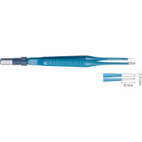 Bipolare-Pinzetten - 1 db, 16 cm, gerade, Spitzenbreite: 2 mm, stumpf, kék - 80-934-16-04