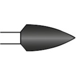 AABA-Dental™ Universal - Packung 12 Stück unmontiert, schwarz, Figur Flamme - ID 3021/12