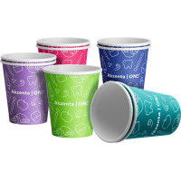 Akzenta ONE Pappbecher - Karton 20 x 50 Stück mix, 200 ml - CUPAW26-AKZ-SA-L01