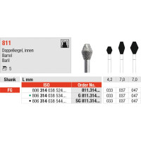 Diamanten SG811, gyémántcsiszoló, fekete, ISO 033, FG, 5 darab Diamanten SG811, gyémántcsiszoló, fekete, ISO 033, FG, 5 darab