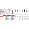 Diamond 856 - csomag 5 darab piros finom, FG, ábra 198 kúp kerek, 8 mm-es, ISO 018