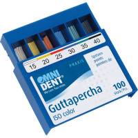 Omni (ISO 15-40), Guttapercha-csúcs, ISO 15-40 ISO színkódolt, röntgenopák, Guttapercha, 100 darab