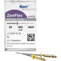 ZenFlex™ - Sortiment 6 Stück 25 mm, Taper.04 (ISO 020-045)